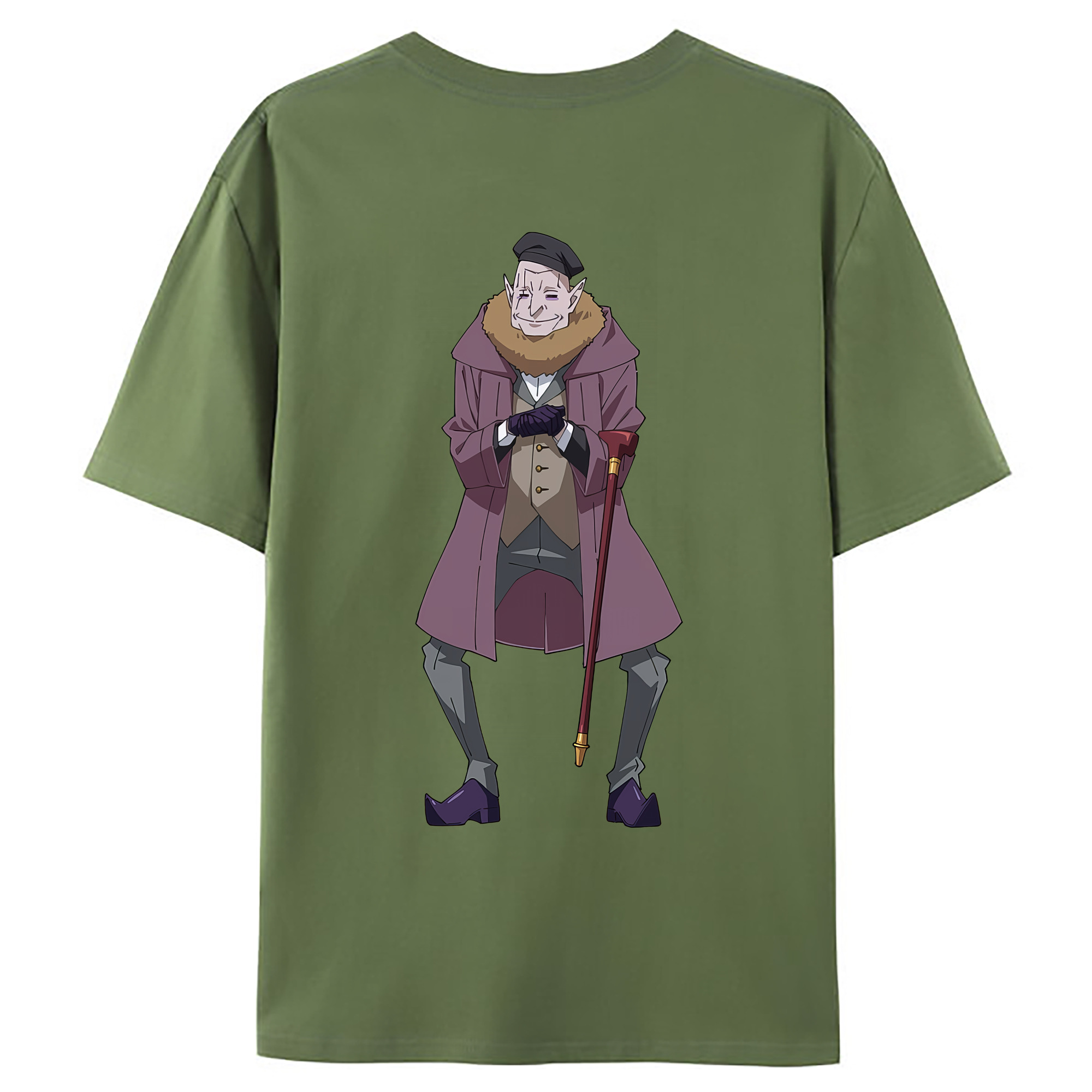 （画像用） 転スラ Regarding Reincarnated to Slime 綿100％ メンズ半袖Tシャツ（バックプリント） 通気性